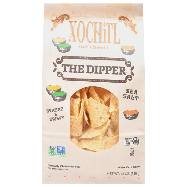 Chips & Pretzels Xochitl White Corn Chips, Sea Salt, The Dipper hero