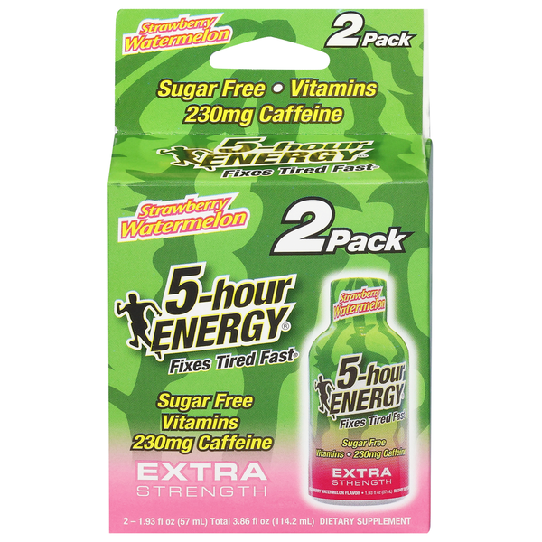 Energy & Sports Drinks 5-hour ENERGY Energy Shot, Extra Strength, Strawberry Watermelon, 2 Pack hero