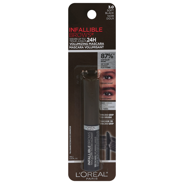 L'Oreal Mascara, 24H, Volumizing, Infallible, 3.0 Soft Black hero