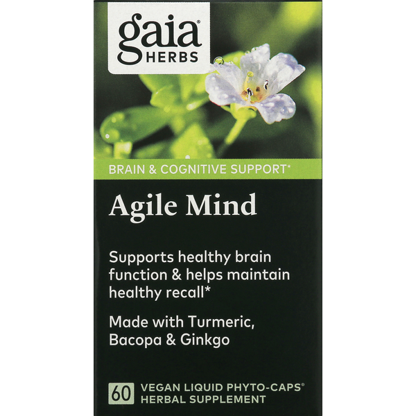 Vitamins & Supplements Gaia Herbs Agile Mind, Vegan Liquid Phyto-Caps hero