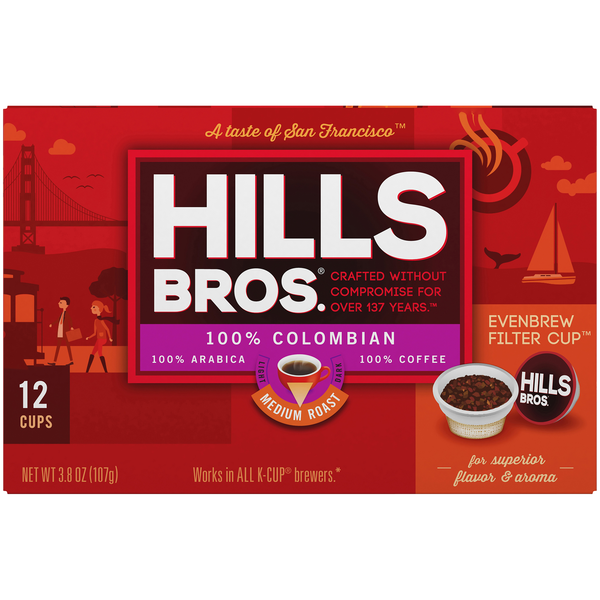 Coffee Hills Bros. 100% Colombian Medium Roast Coffee Single Serve Pods hero