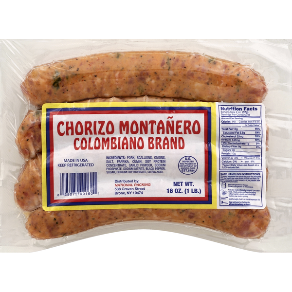 Lunch Meat Colombiano Chorizo Montanero hero