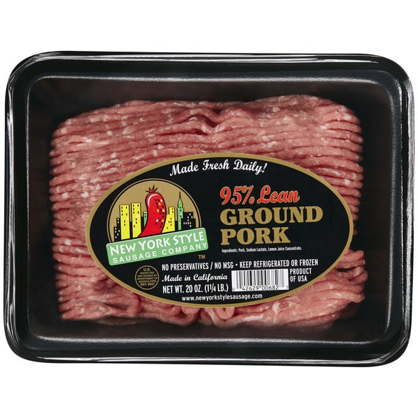 Hot Dogs, Bacon & Sausage New York Sausage Co 95% Lean Ground Pork hero