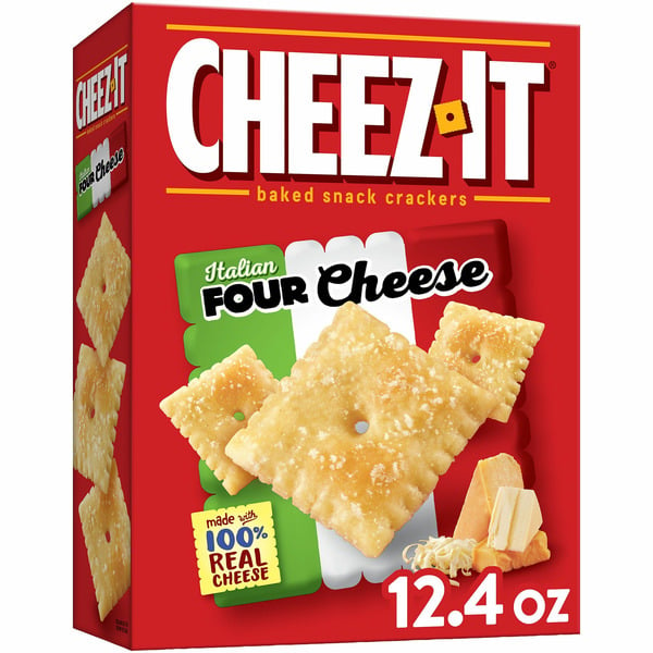 Crackers Cheez-It Cheese Crackers, Baked Snack Crackers, Italian Four hero