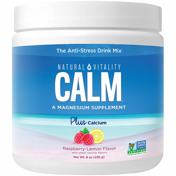 Natural Vitality CALM Raspberry Lemon Magnesium Supplement Drink Mix Plus Calcium hero