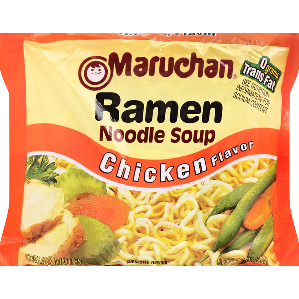 Dry Pasta & Noodles Maruchan Soup, Ramen Noodle, Chicken Flavor hero