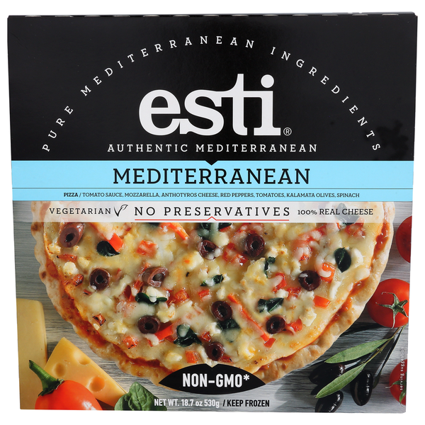 Frozen Pizza Esti Foods Pizza Mediterranean hero