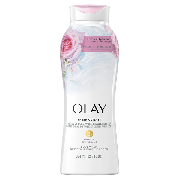 Olay Fresh Outlast Rose Water & Sweet Nectar Body Wash hero