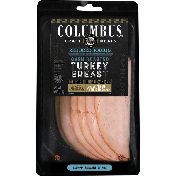 Columbus Abf Reduced Sodium Oven Roasted Turkey hero