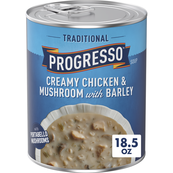 Prepared Soups & Salads Progresso Traditional Creamy Chicken & Mushroom With Barley Soup hero