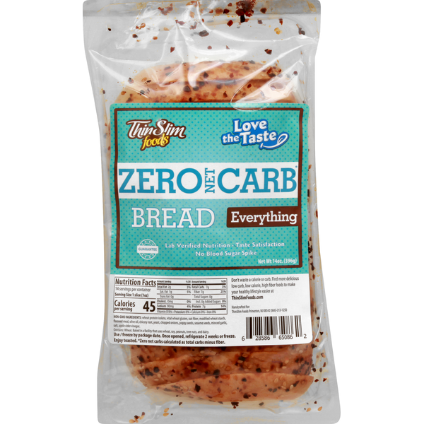 Bread ThinSlim Foods Bread, Zero Carb, Everything hero