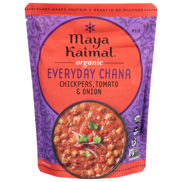 Frozen Meals Maya Kaimal Everyday Chana, Organic, Chickpeas + Tomato & Onion, Mild hero