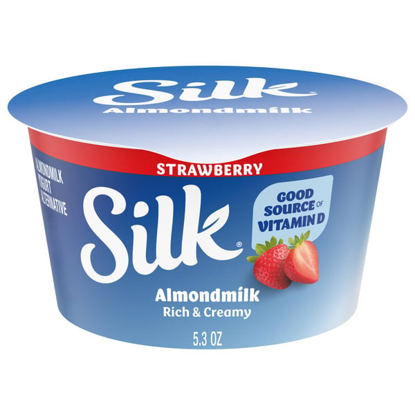 Yogurt Silk Strawberry Dairy Free, Almond Milk Plant Based Yogurt Alternative Container hero