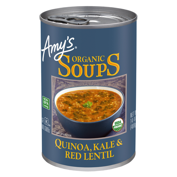 Prepared Soups & Salads Amy's Kitchen Quinoa Kale & Red Lentil Soup hero