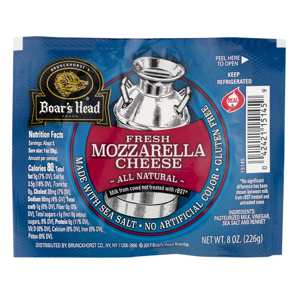 Specialty Cheeses Boar's Head Fresh Mozzarella Cheese hero