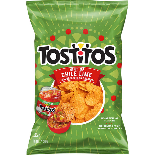 Chips & Pretzels Tostitos Flavored Tortilla Chips Hint of Chile Lime Flavored 11 Oz hero