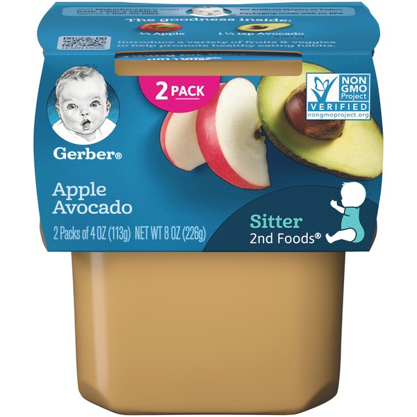 Baby Food & Formula Gerber Baby Food Apple Avocado Tubs hero