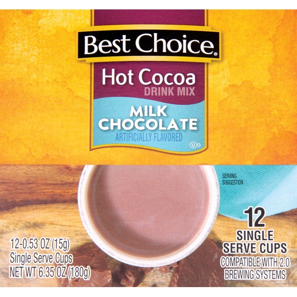 Cocoa & Drink Mixes Best Choice Milk Chocolate Flavored Hot Cocoa Drink Mix Single Serve Cups hero