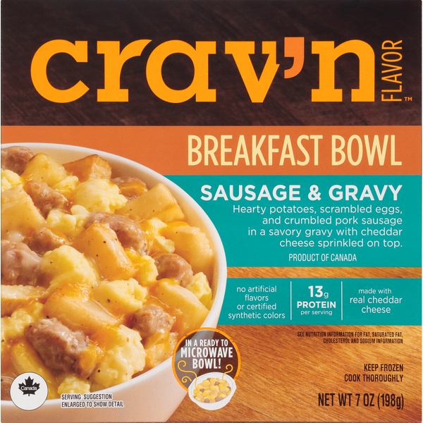 Frozen Breakfast Crav'n Flavor Breakfast Bowl, Sausage & Gravy hero