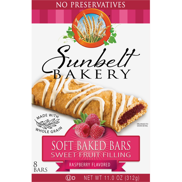 Breakfast Bars & Pastries Sunbelt Bakery Soft Baked Bars, Raspberry Flavored hero