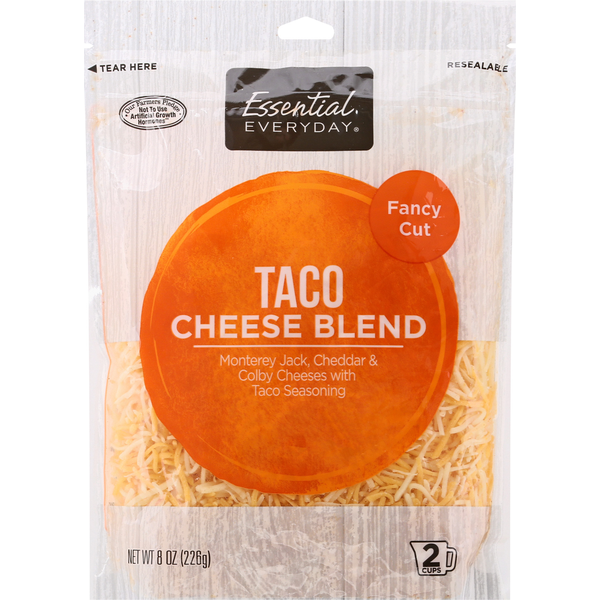 Packaged Cheese Essential Everyday Cheese Blend, Taco, Fancy Cut hero