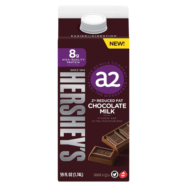 Milk a2 Milk 2% Reduced Fat Chocolate Milk hero