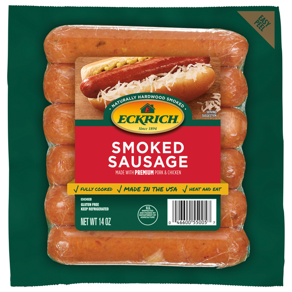 Hot Dogs, Bacon & Sausage Eckrich Smoked Sausage hero