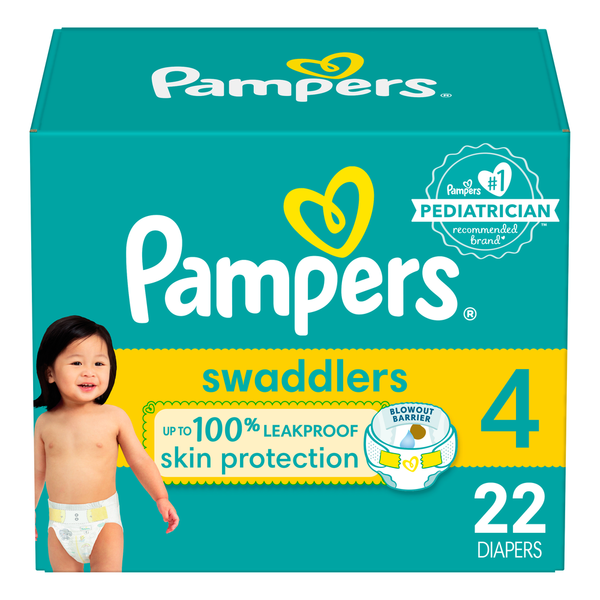 Diapers & Wipes Pampers Swaddlers Diapers - Size 4 (22-37 lbs) hero