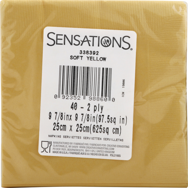 Paper Goods Sensations Napkins, Soft Yellow, 2 Ply hero