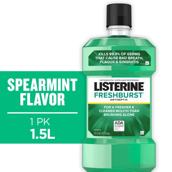 Oral Hygiene Listerine Freshburst Antiseptic Mouthwash, Mint hero