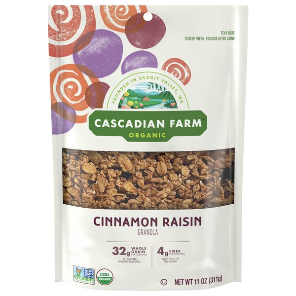 Cereal Cascadian Farm Granola, Organic, Cinnamon Raisin hero