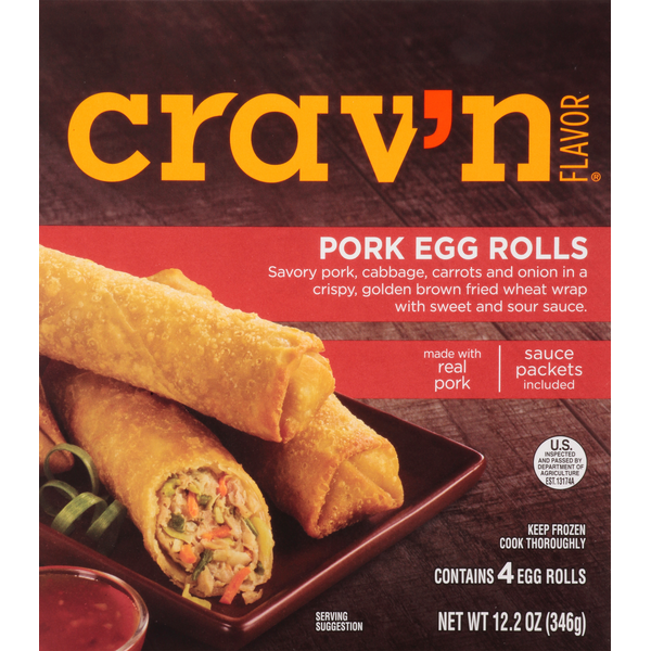 Frozen Appetizers & Sides Crav'n Flavor Egg Rolls, Pork hero