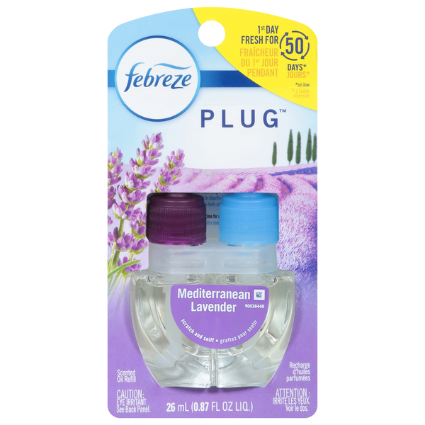 Air Fresheners & Candles Febreze Plug Air Freshener Scented Oil Refill, Mediterraenan Lavender hero