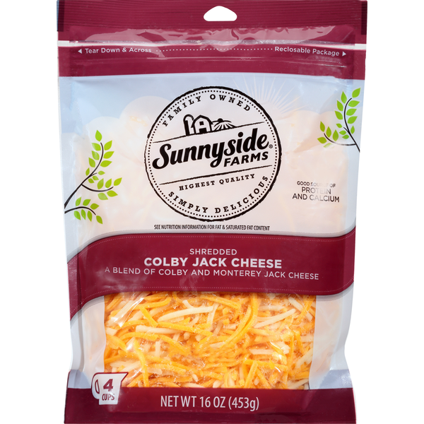 Sunnyside Farms Shredded Cheese, Colby Jack hero