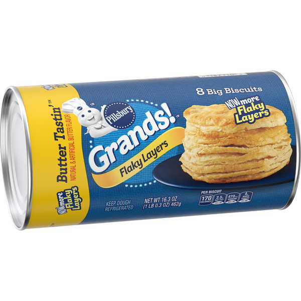 Holiday Items Pillsbury Grands! Flaky Layers Refrigerated Biscuit Dough hero