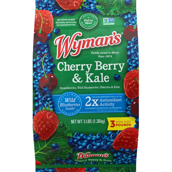 Frozen Produce Wyman's Cherry Berry with Kale Frozen Fruit hero