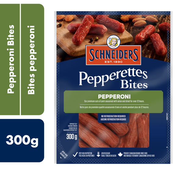 Crackers Schneiders Pepperettes Bites Sausage Snacks, Pepperoni hero