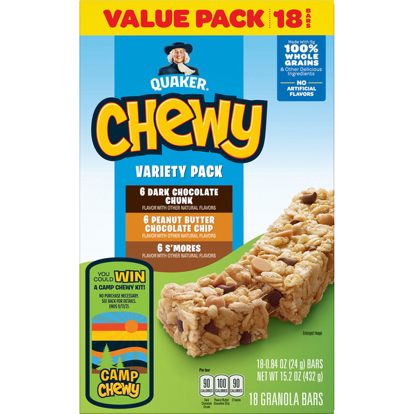 Breakfast Bars & Pastries Quaker Chewy Granola Bars, Variety - Pack hero