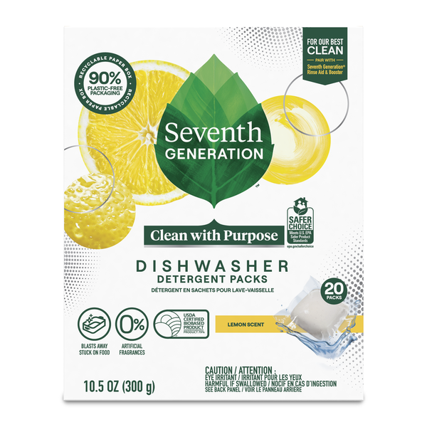 Dish Detergents Seventh Generation Dishwasher Detergent Packs Lemon scent hero