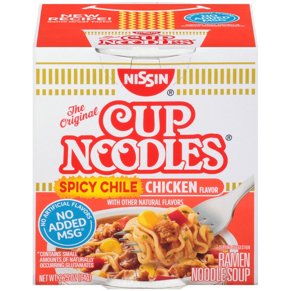 Instant Foods Nissin Spicy Chile Chicken Flavor Ramen Noodle Soup hero