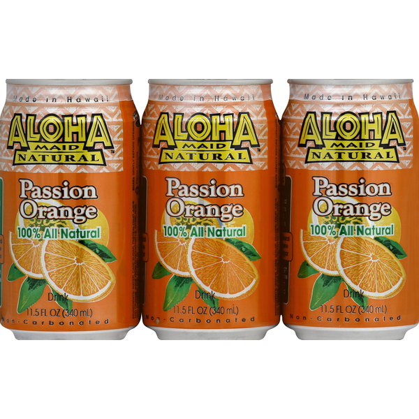 Juice & Nectars Aloha Maid Drink, Passion Orange hero