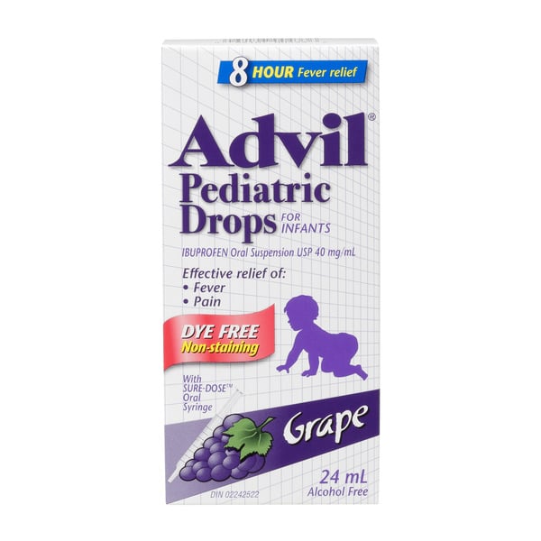 Baby First Aid & Vitamins Advil - Children Pediatric Drops, Grape hero