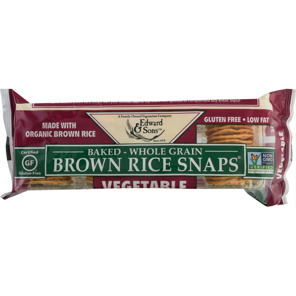 Crackers Edward & Sons Brown Rice Snaps, Vegetable hero