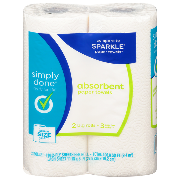 Paper Goods Simply Done Paper Towels, Absorbent, Simple Size Select, 2-Ply hero