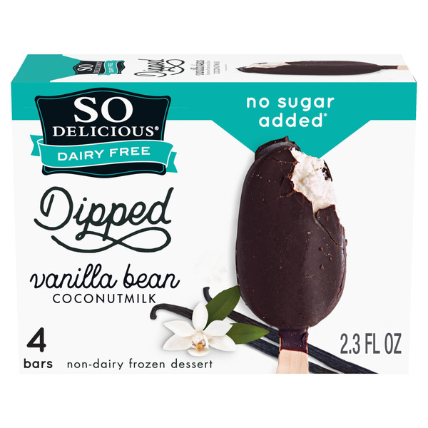 Ice Cream & Ice So Delicious Dairy Free Coconutmilk No Sugar Added Dipped Vanilla Bars hero