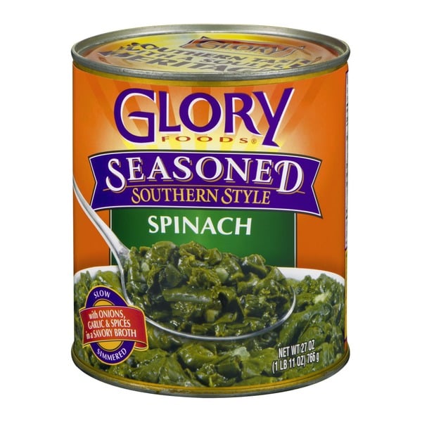 Canned & Jarred Vegetables Glory Foods Seasoned Southern Style Spinach hero