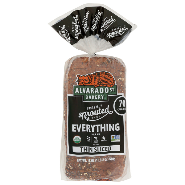 Alvarado Street Bakery Sprouted Wheat Everything Bread - Thin Sliced hero