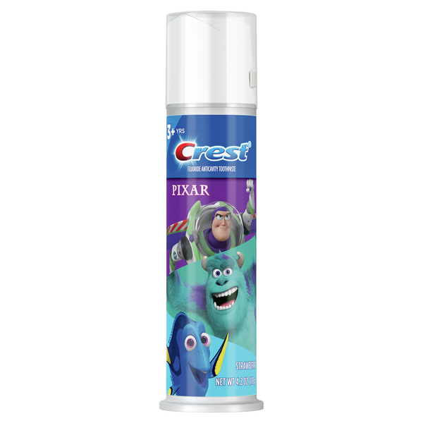 Oral Hygiene Crest Kid's Toothpaste Pump, featuring PIXAR favorites, Strawberry hero