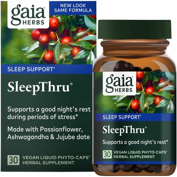 Gaia Herbs Sleepthru Support Herbal Supplement Vegan Liquid Phyto-caps hero