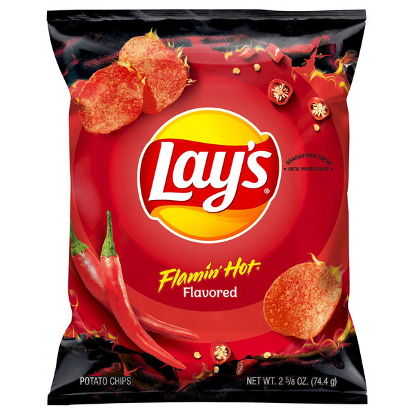 Chips & Pretzels Lay's Potato Chips, Flamin' Hot Flavored hero